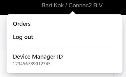 Where to find the Device Manager ID in the console
