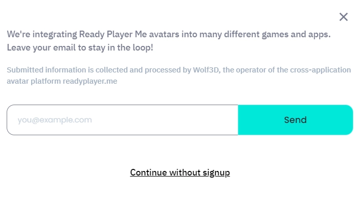 Continue without signup option