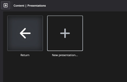 New presentation button