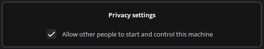 Remote Desktop privacy settings