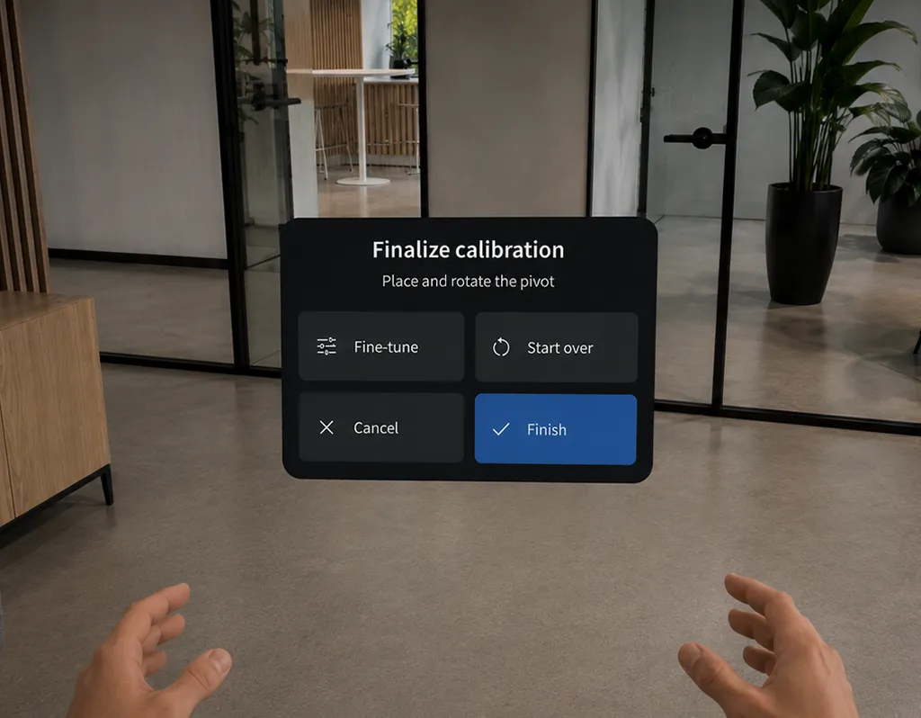 The Finalize calibration menu landscape