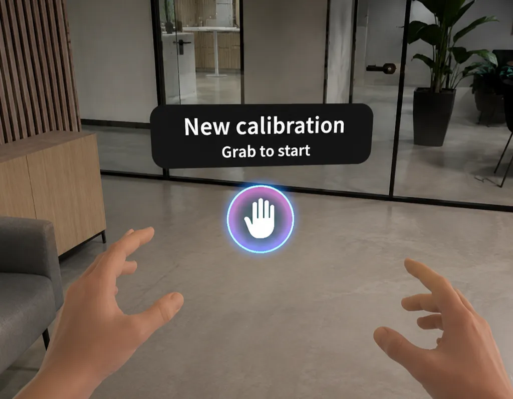 Grab the sphere to start a new calibration landscape